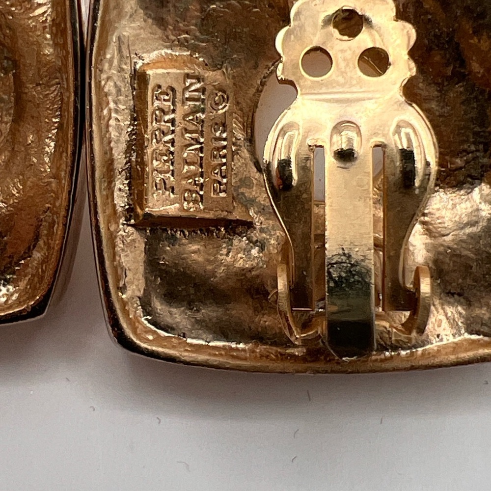PIERRE BALMAIN Paris Vintage Gold Plated Pearl Clip Earrings - Picture 4 of 7